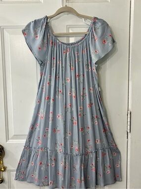 Blue Floral Swing Dress